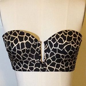 Giraffe print bathing suit top